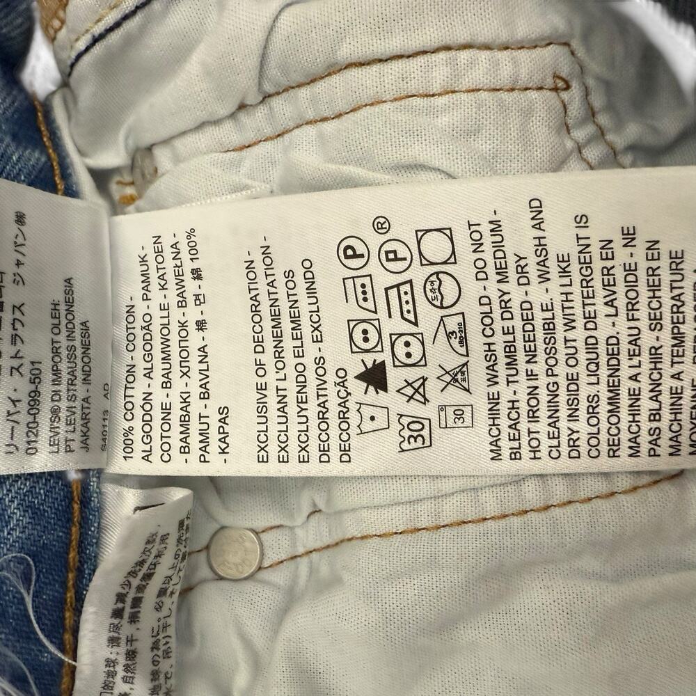 Levi's Jeans Womens 28 Premium 501 Original Fit Distressed Button Fly - Picture 9 of 12